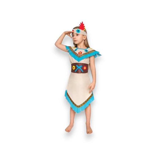 Picture of INDIAN COSTUME WITH BELT, HEADBAND 5-6 YEARS
